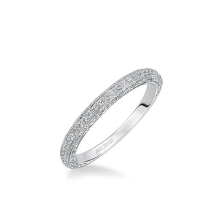 Gretchen Vintage Diamond And Milgrain Engraved Wedding Band