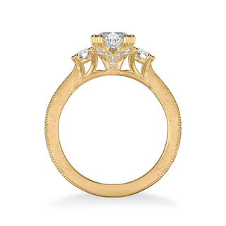 Anabelle Vintage Three Stone Diamond Engagement Ring