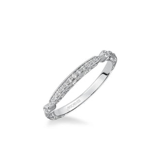 Crystal Vintage Diamond And Milgrain Engraved Wedding Band