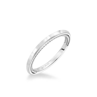 Cameron Contemporary Polished And Rope Wedding Band