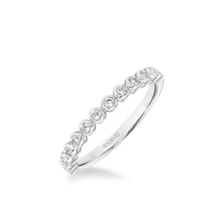 Stackable Band With Bezel Set Diamonds
