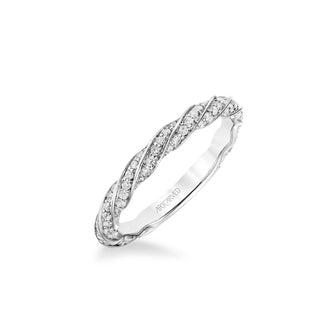 Stackable Band With Diamond Swirl Design