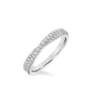 Stackable Band With Diamond "X" Design