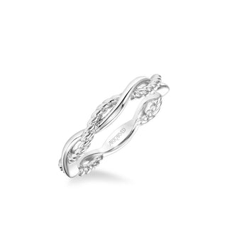 Stackable Band With Half Diamond Half Polished Twist