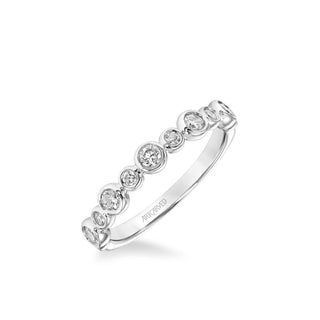Stackable Band With Alternating Bezel Set Diamonds
