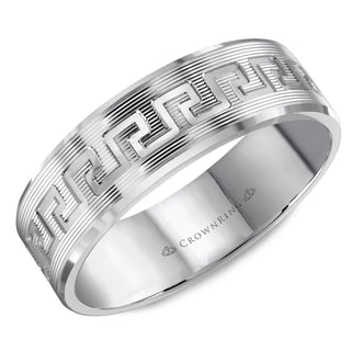 Carved Contemporary Wedding Band WB-8045