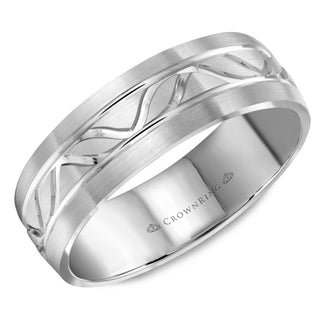 Carved Contemporary Wedding Band WB-8046