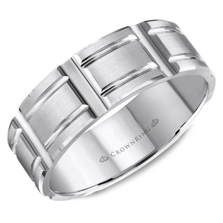 Carved Contemporary Wedding Band WB-8047