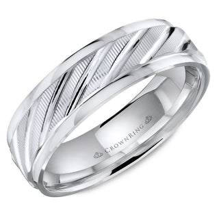 Carved Contemporary Wedding Band WB-8049