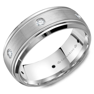Diamond Milgrain Wedding Band WB-9025