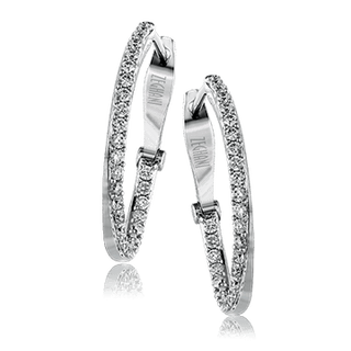 Zeghani Ladies 14k White Gold Earring ZE176