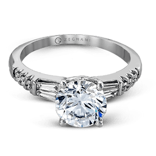 Zeghani Ladies 14k White Gold Engagement Ring ZR1032