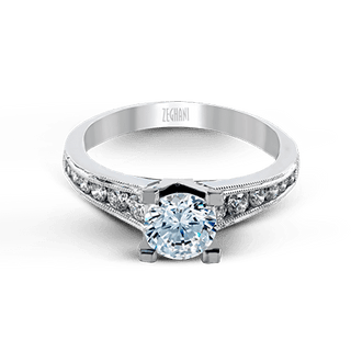 Zeghani Ladies 14k White Gold Engagement Ring ZR1034