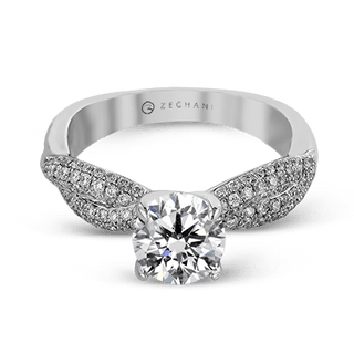 Zeghani Ladies 14k White Gold Engagement Ring ZR1035