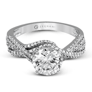 Zeghani Ladies 14k White Gold Engagement Ring ZR1155