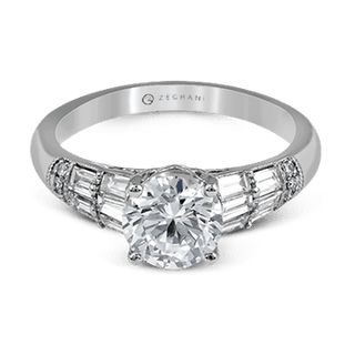 Zeghani Ladies 14k White Gold Engagement Ring ZR1164