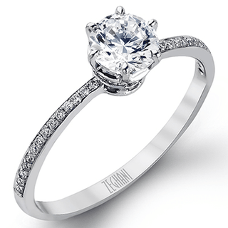 Zeghani Ladies 14k White Gold Engagement Ring ZR117