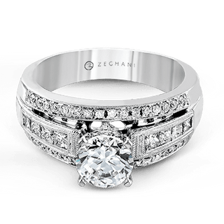 Zeghani Ladies 14k White Gold Engagement Ring ZR119
