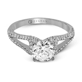 Zeghani Ladies 14k White Gold Engagement Ring ZR1226