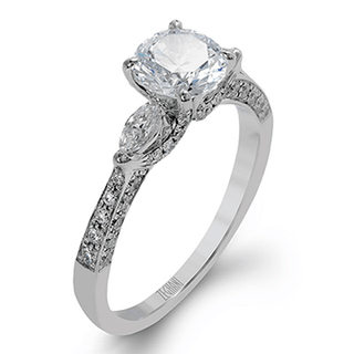 Zeghani Ladies 14k White Gold Engagement Ring ZR1228