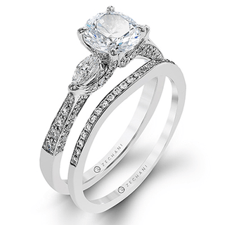 Zeghani Ladies 14k White Gold Engagement Ring ZR1228
