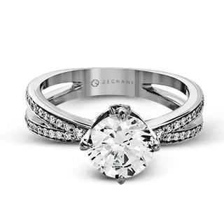 Zeghani Ladies 14k White Gold Engagement Ring ZR1244