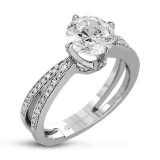 Zeghani Ladies 14k White Gold Engagement Ring ZR1244