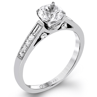 Zeghani Ladies 14k White Gold Engagement Ring ZR1364