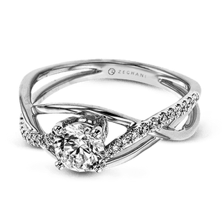 Zeghani Ladies 14k White Gold Engagement Ring ZR1378