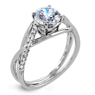 Zeghani Ladies 14k White Gold Engagement Ring ZR1378