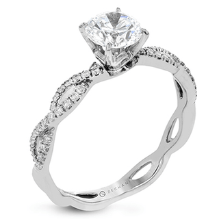 Zeghani Ladies 14k White Gold Engagement Ring ZR1449