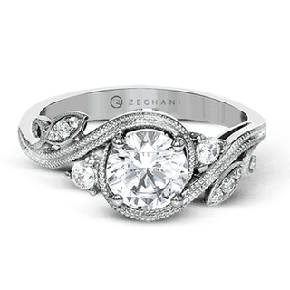 Zeghani Ladies 14k White Gold Engagement Ring ZR1470