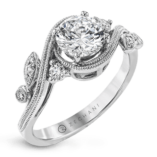 Zeghani Ladies 14k White Gold Engagement Ring ZR1470