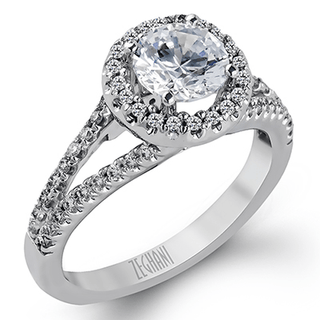 Zeghani Ladies 14k White Gold Engagement Ring ZR152