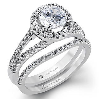 Zeghani Ladies 14k White Gold Engagement Ring ZR152