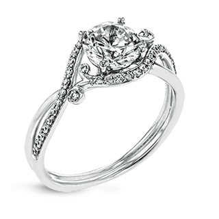 Zeghani Ladies 14k White Gold Engagement Ring ZR1696