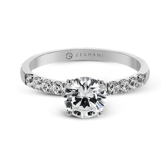 Zeghani Ladies 14k White Gold Engagement Ring ZR20SPER