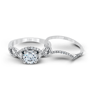 Zeghani Ladies 14k White Gold Engagement Ring ZR422