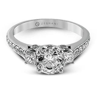 Zeghani Ladies 14k White Gold Engagement Ring ZR446