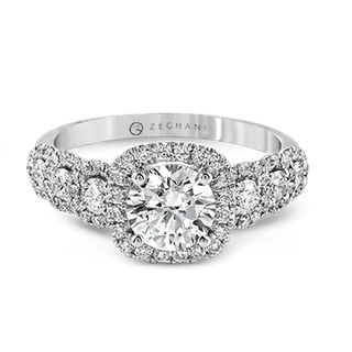 Zeghani Ladies 14k White Gold Engagement Ring ZR494