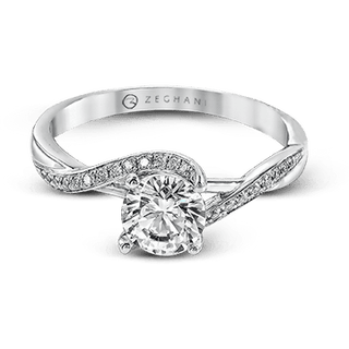 Zeghani Ladies 14k White Gold Engagement Ring ZR560