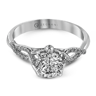 Zeghani Ladies 14k White Gold Engagement Ring ZR583