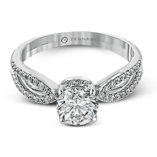 Zeghani Ladies 14k White Gold Engagement Ring ZR738