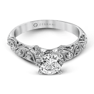 Zeghani Ladies 14k White Gold Engagement Ring ZR916