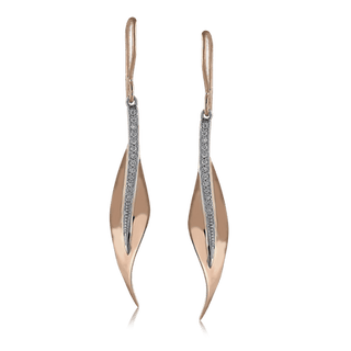 Fallen Leaves Drop Earrings in 18k White Gold with Diamonds DE117