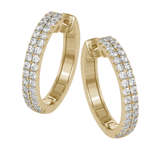 Hoop Earrings in 18K Rose Gold with Diamonds ER371