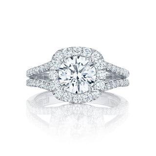 Petite Crescent  Engagement Ring HT2548CU
