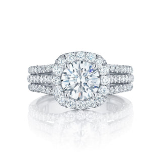 Petite Crescent  Engagement Ring HT2551CU