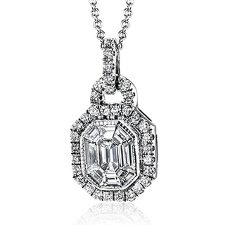Pendant Necklace in 18k White Gold with Diamonds LP4353