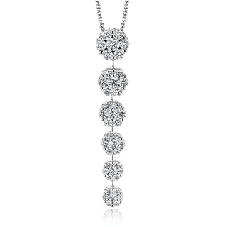Tiered Pendant Necklace in 18k Gold with Diamonds LP4522
